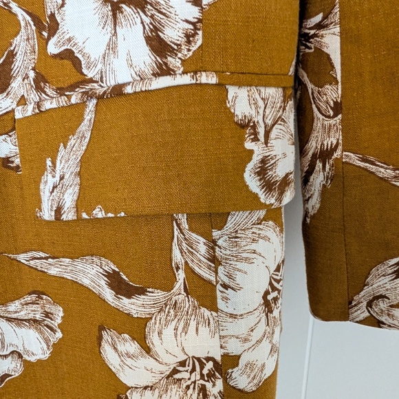 ZARA Dark Mustard Floral Print Blazer - Picture 10 of 10